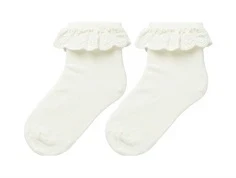 Råhvide strømper fra Lil Atelier 13215354 coconut milk bomuld (2-pak)